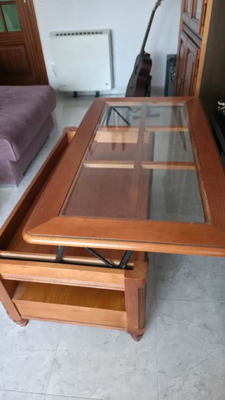 Mesa centro madera con cristal