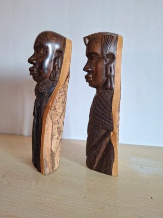 BUSTOS AFRICANOS MASAI MADERA NOBLE TALLADA
