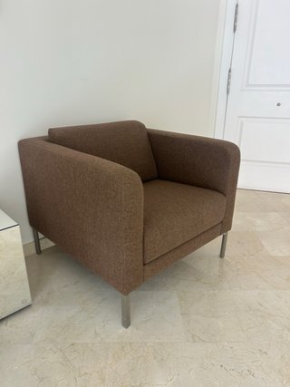 3 Sillones tapizados beige/marrón 80x80x72