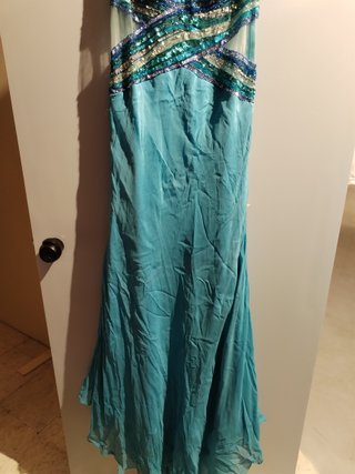 Vestido de fiesta azul turquesa