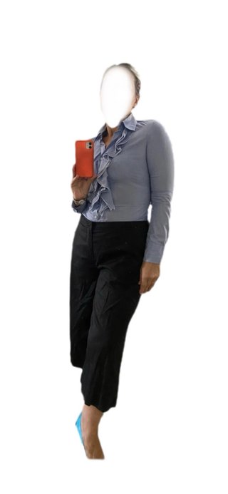 Camicia Benetton sagomata azzurra con rouches