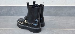 Botas Chelsea Charol Negro Talla 37