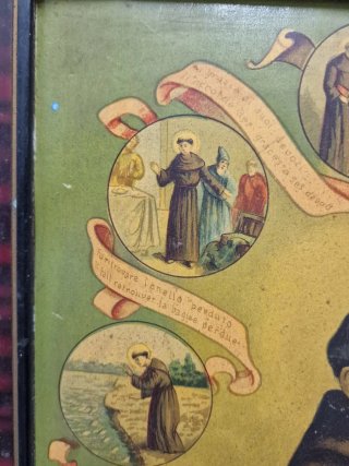Oleografia Sant'Antonio da Padova con Bambino Gesù