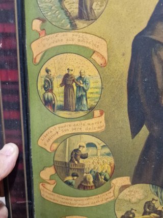 Oleografia Sant'Antonio da Padova con Bambino Gesù