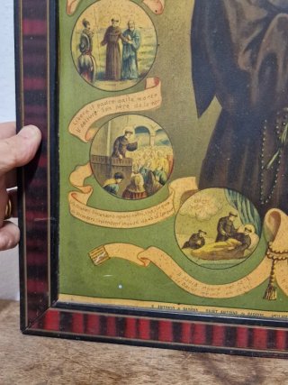 Oleografia Sant'Antonio da Padova con Bambino Gesù