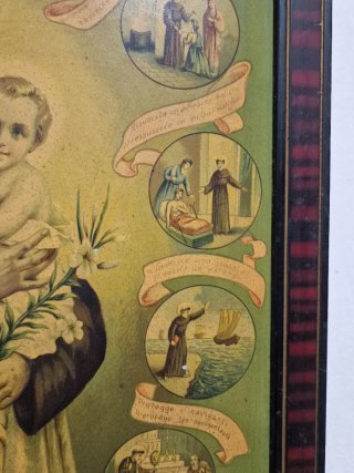 Oleografia Sant'Antonio da Padova con Bambino Gesù
