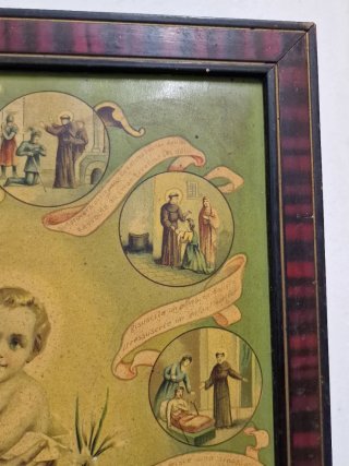 Oleografia Sant'Antonio da Padova con Bambino Gesù