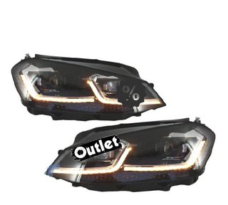 EV FAROS VOLKSWAGEN VW GOLF 7 12-17 DRL DINAMICOS NEGROS LOO