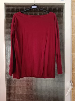 Chaleco étnico flecos + camiseta roja T.44