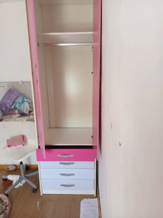 Armario juvenil l rosa y blanco 70 x 240