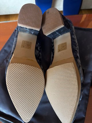 Zapatos tacón Mari Paz ante gris azulado talla 38
