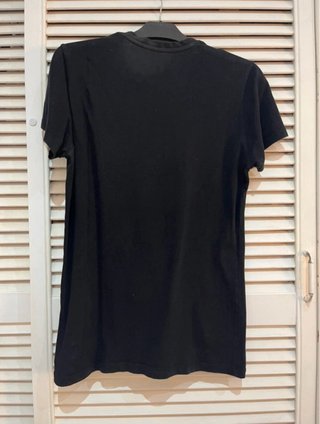 Camiseta manga corta negra estampada Pullandbear S