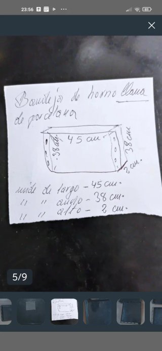 Bandeja para el horno de porcelana negra