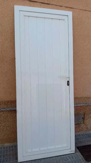 Puerta blanca de exterior de aluminio