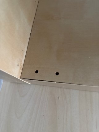 Mesa y estantería de madera Ikea