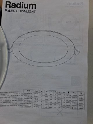 Foco LED Radium 18W 240V Empotrar