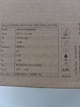 Foco LED Radium 18W 240V Empotrar