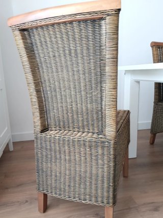 4 Sillas Comedor Ratan Madera