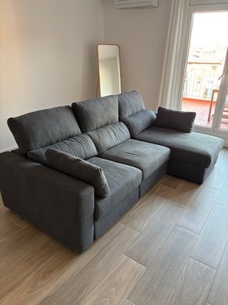 Sofá modular gris tela