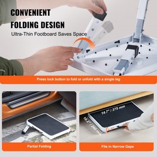 Escalera Plegable de 1 Paso 150KG de Capacidad, Escalera de Acero Plegable con 3 Alturas Ajustables, Escalera Portátil para Niños, Escaleras Antideslizantes Resistentes para Oficina, Autocaravanas...