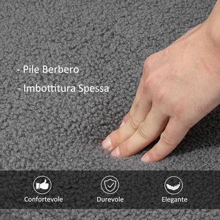 Silla mecedora de interior acolchada, sillón mecedora de relax en pelo bereber con reposabrazos, estructura de acero y patas de madera de haya para sala de estar y dormitorio, gris oscuro
