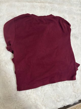 Top manga larga rojo