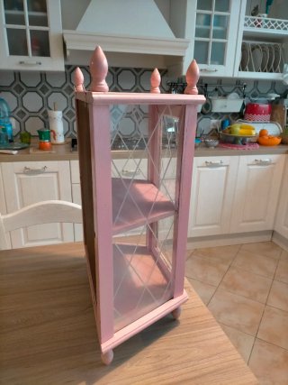 Vetrinetta vintage rosa antico