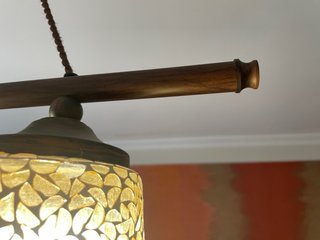 Lámpara colgante de cristal y metal