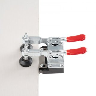 Plantilla de Bisagra de Puerta Oculta de 35 mm, Plantilla de Bisagra de Aluminio para Gabinetes, Plantilla de Perforación con Fijación de Doble Abrazadera Precisa con Accesorios, Herramienta de Ca...