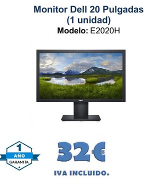 Monitor Dell E2020H 20 1 año garantía