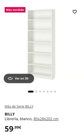 2 Estanterías Billy Ikea Blanca
