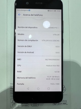 Huawei P10 Negro/Plateado