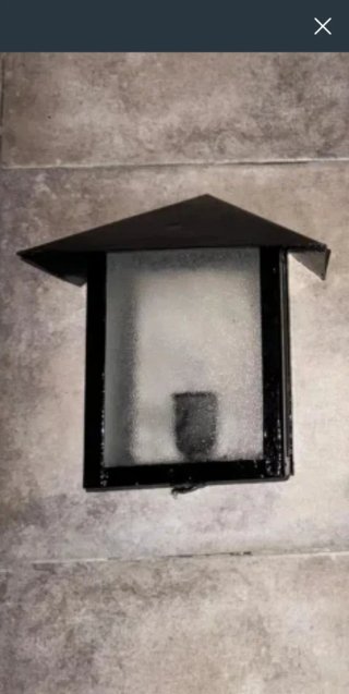 Aplique Exterior Negro Vidrio