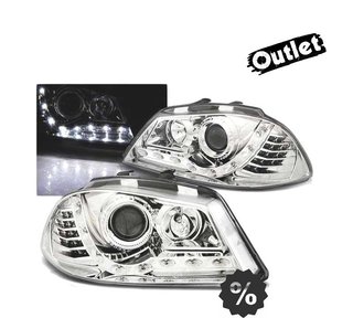 EV FAROS SEAT IBIZA 6L 02-08 DAYLIGHT CROMADOS INTERMITENTE