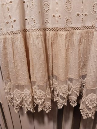 Vestido largo blanco y beige talla M/L