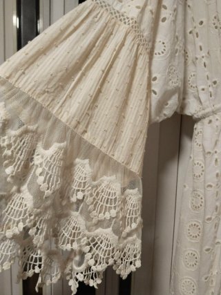 Vestido largo blanco y beige talla M/L