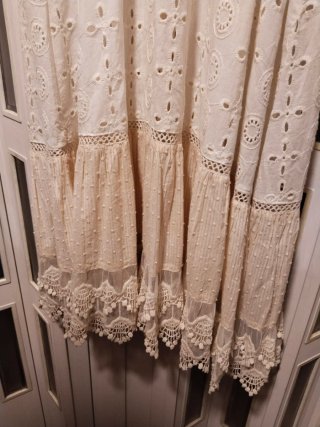 Vestido largo blanco y beige talla M/L
