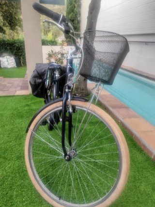 Bicicleta urbana mujer bolsa incluido