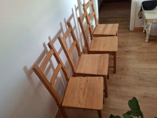 4 Sillas Madera Modelo Hagenas Ikea