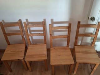 4 Sillas Madera Modelo Hagenas Ikea