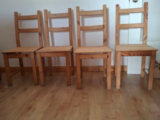 4 Sillas Madera Modelo Hagenas Ikea