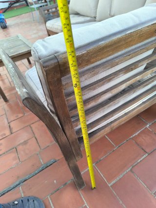 Conjunto Muebles Jardín Madera y Tela
