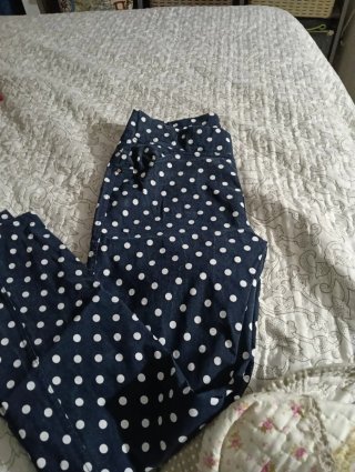 Leggings mujer talla L lunares azul y blanco
