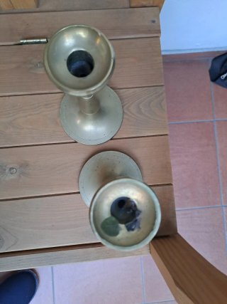 Coppia Candelabri Ottone 22 cm