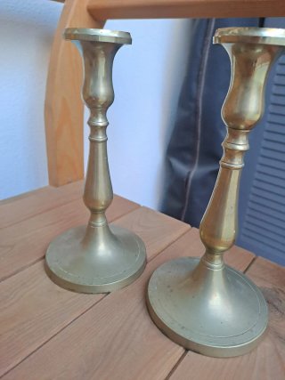 Coppia Candelabri Ottone 22 cm