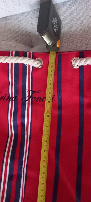 Borsa mare Sabrina Tenore a righe rosse