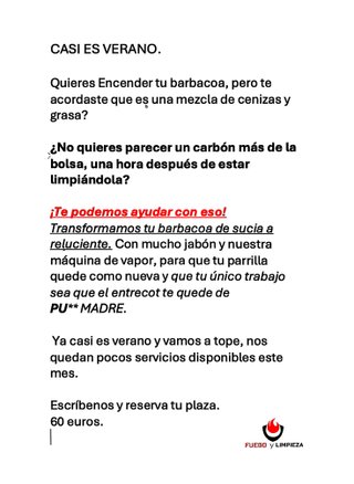 lIMPIEZA DE BARBACOAS