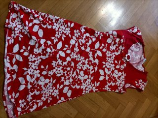 Vestido Festa rojo y blanco floral