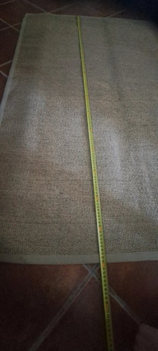 Alfombra grande de yute rectangular beige