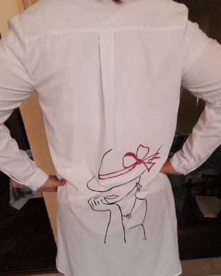 Camisola pintada a mano con sombrero